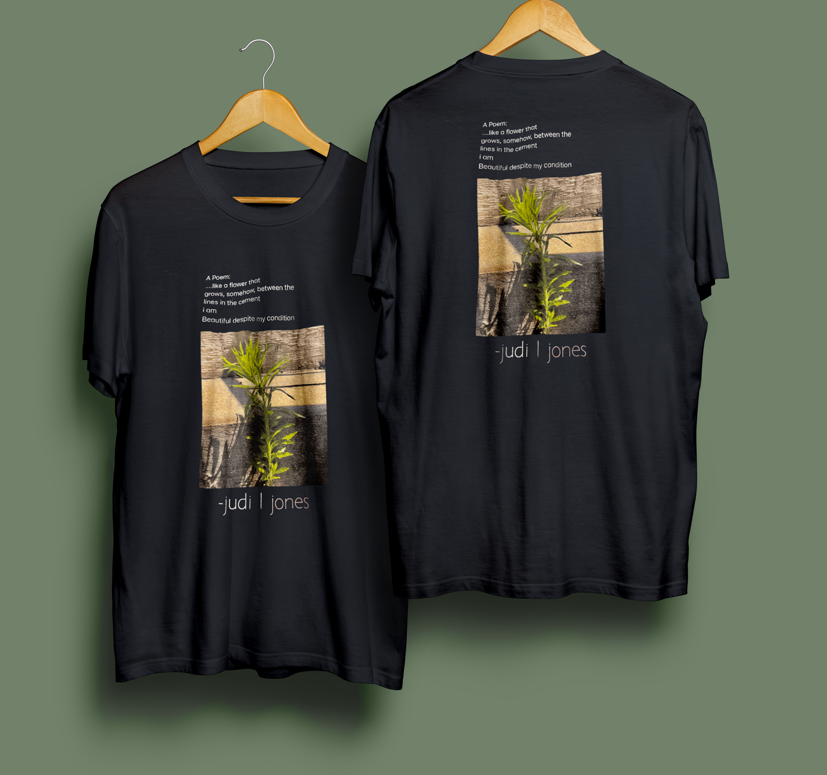 Unisex Black T-Shirt – “FLOWER”