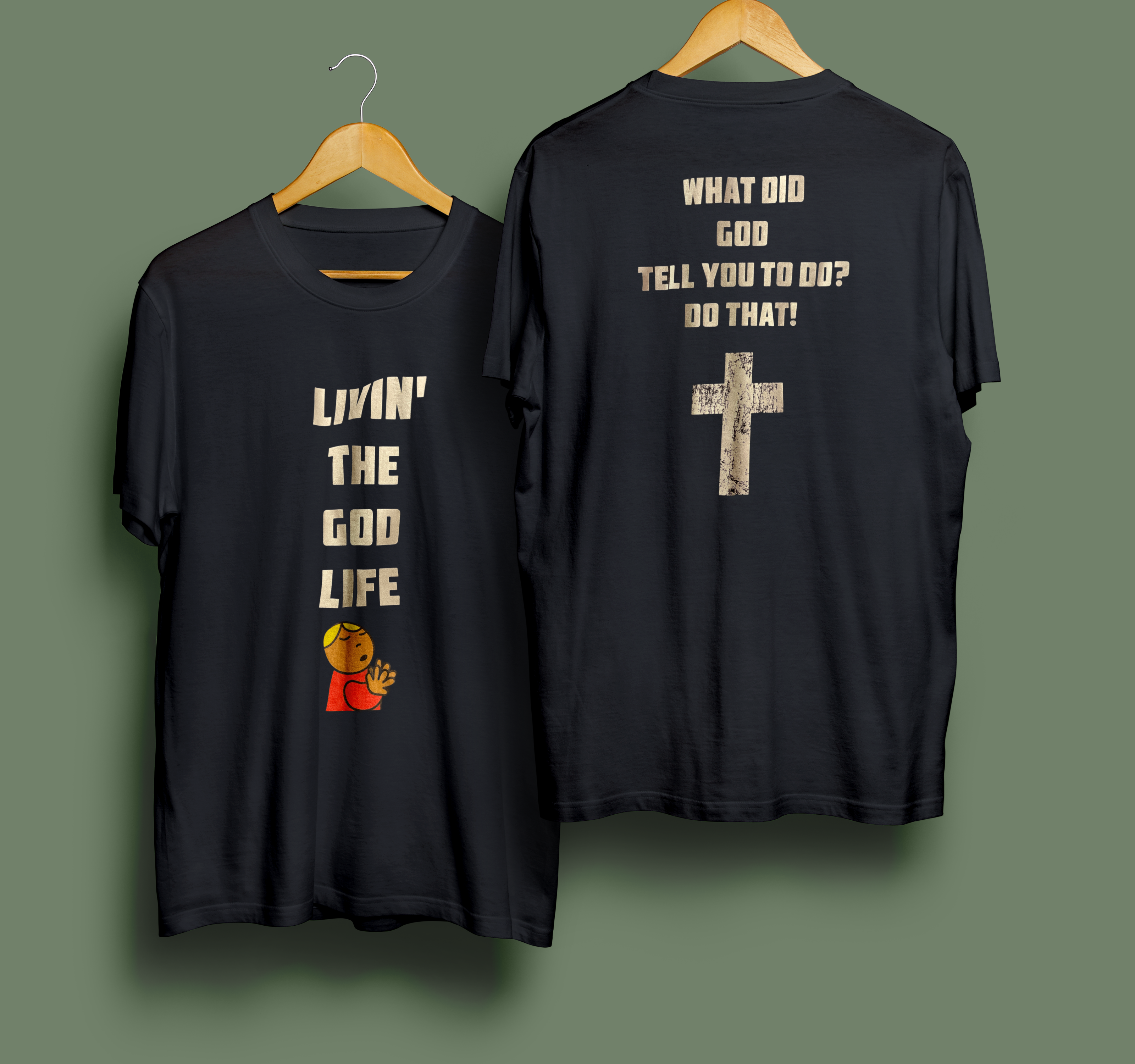 Unisex Black T-Shirt – “LIVING THE GOD LIFE”