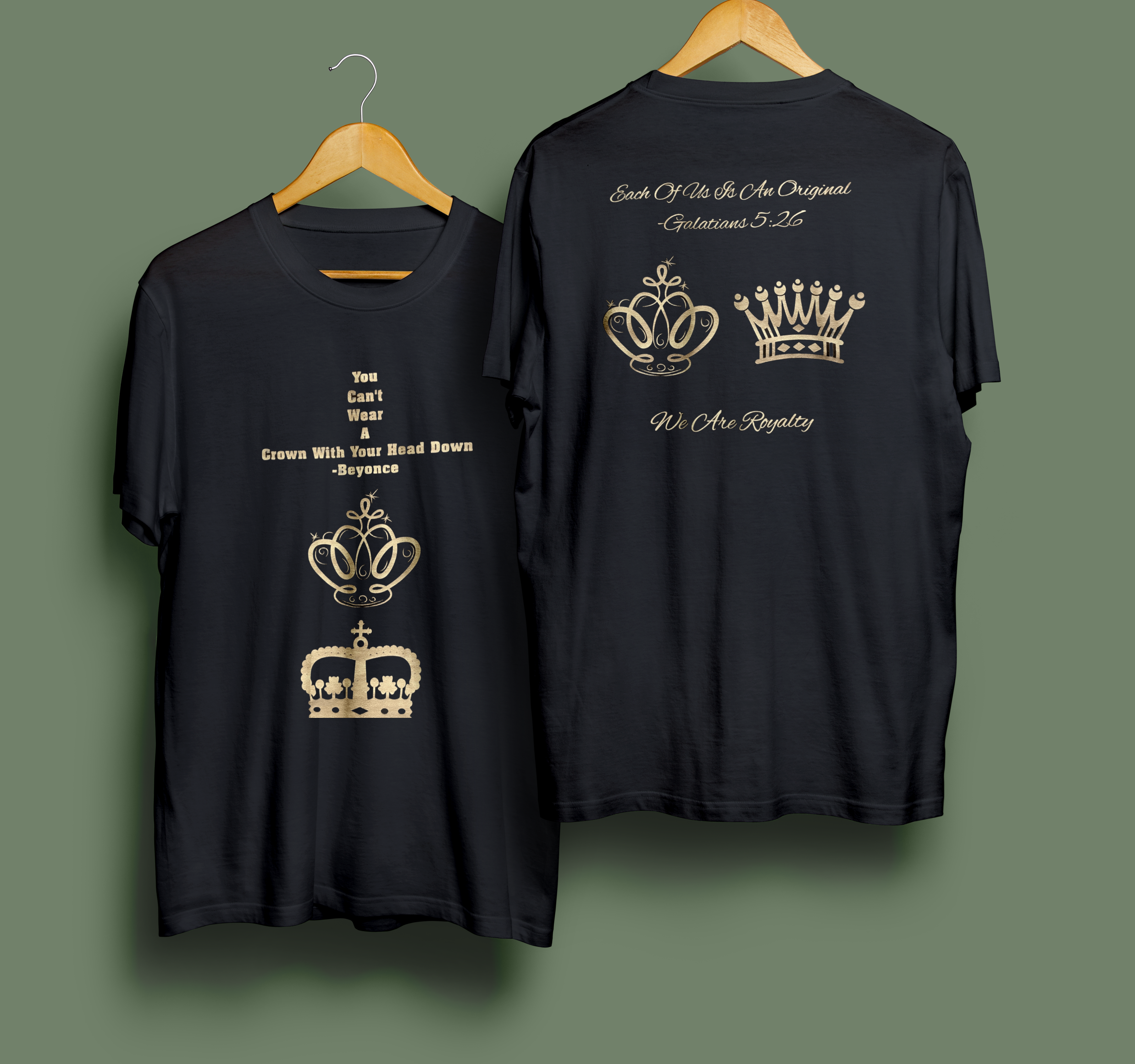 Unisex Black T-Shirt – “CROWN”